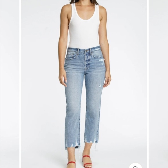 Pistola Charlie High Rise Distressed Button Fly Jeans in Ruthless Light Wash - Picture 1 of 11